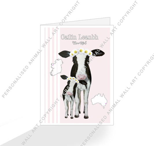 Baby Girl Card - Moo-tiful